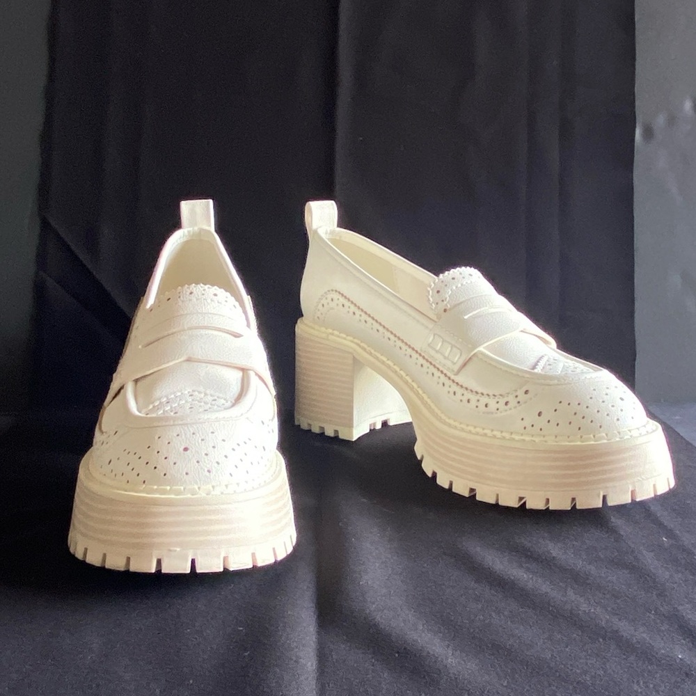 MIA Cream Platform Loafers